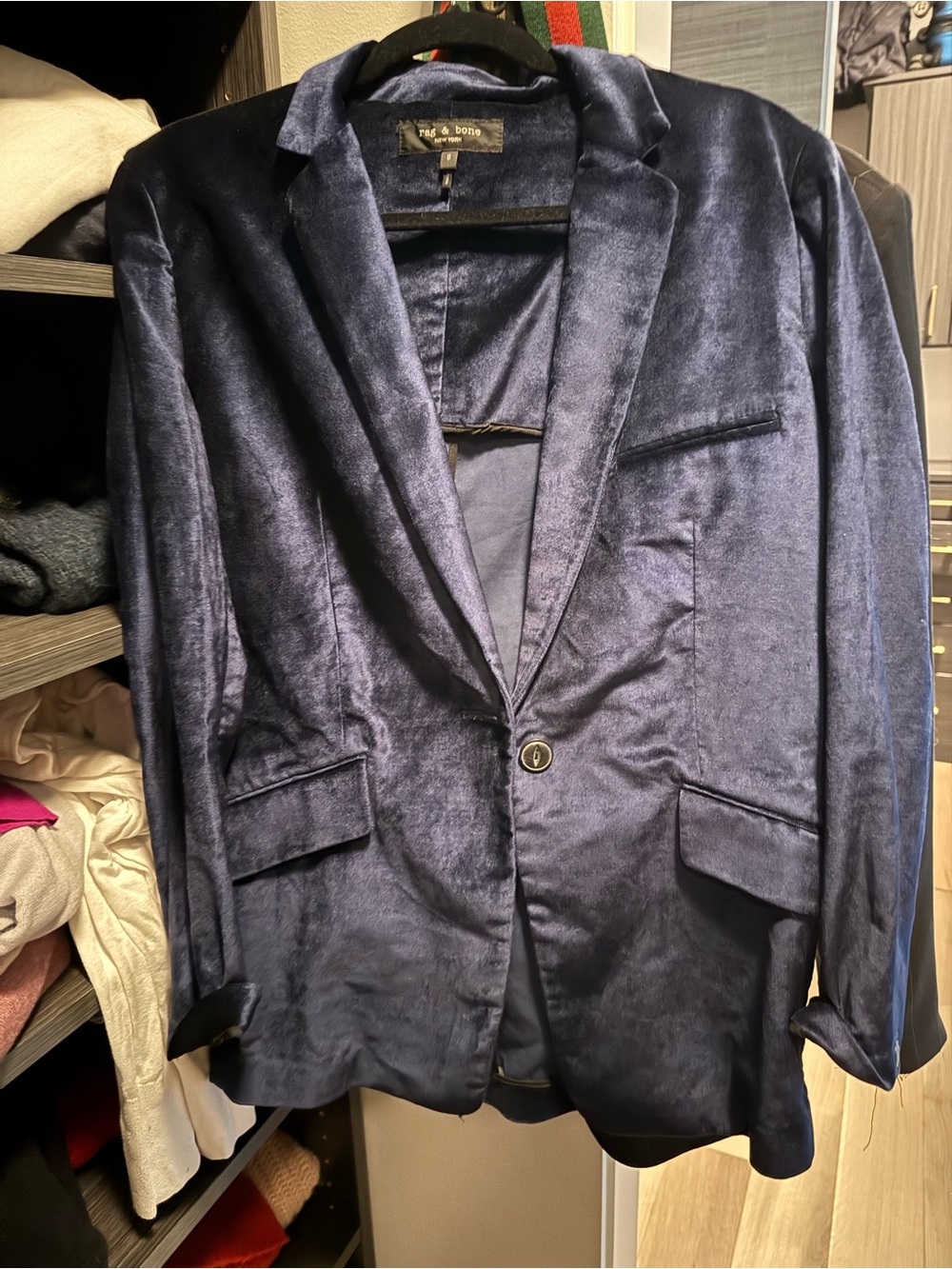 Rag & Bone Navy Velvet Blazer medium